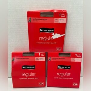 No Nonsense Plus 2 Size Tan Pantyhose. 3 pkgs, NIP